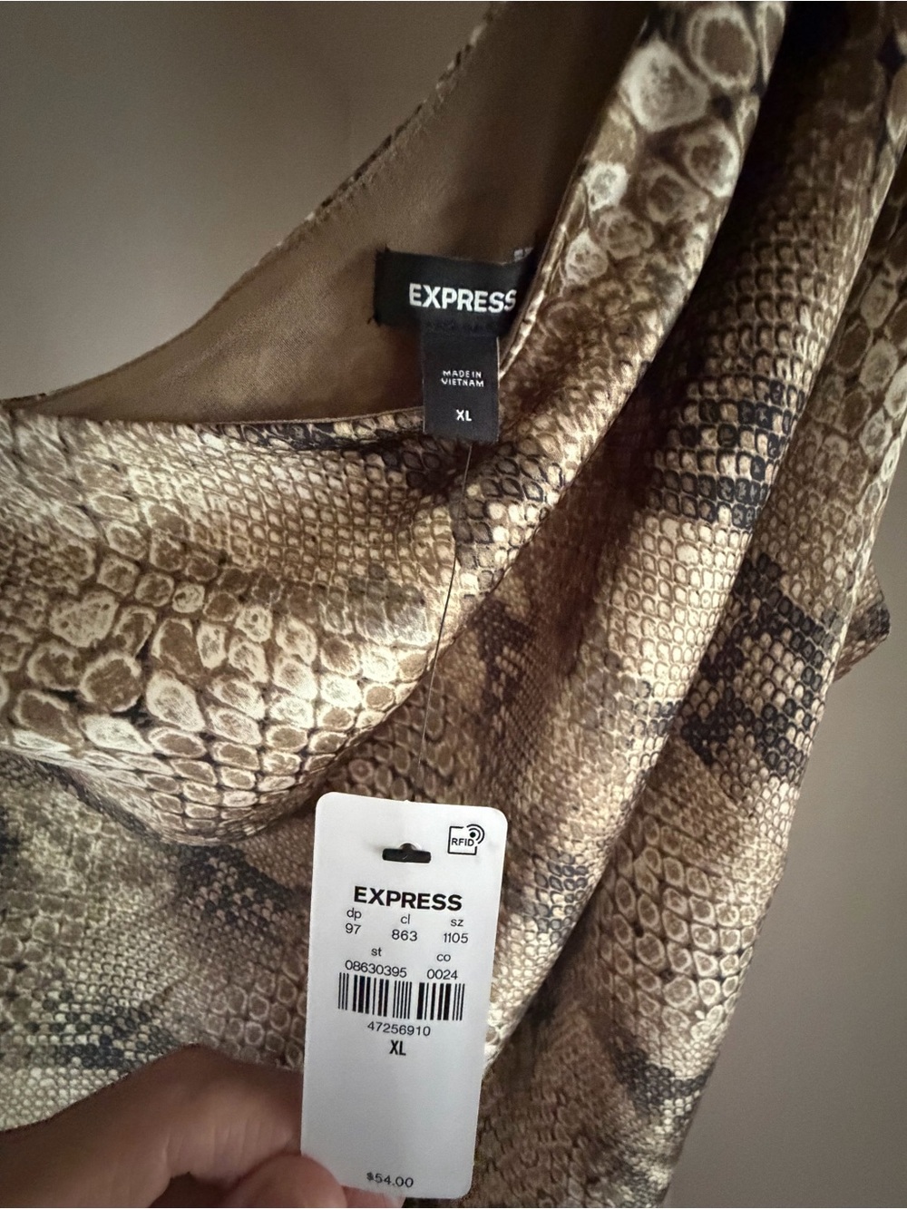 Express Snake-Print top, NWT